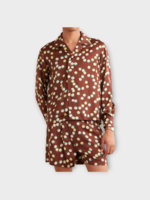 Bode Bode Shirt, Print, Collared Button Up Shirt In Brown & Multi w/ Overlapping Bubble Dots Print