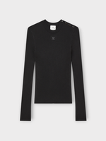 Courreges Courreges Knitwear, Black, Shouder Snaps Ribbed Knit Sweater