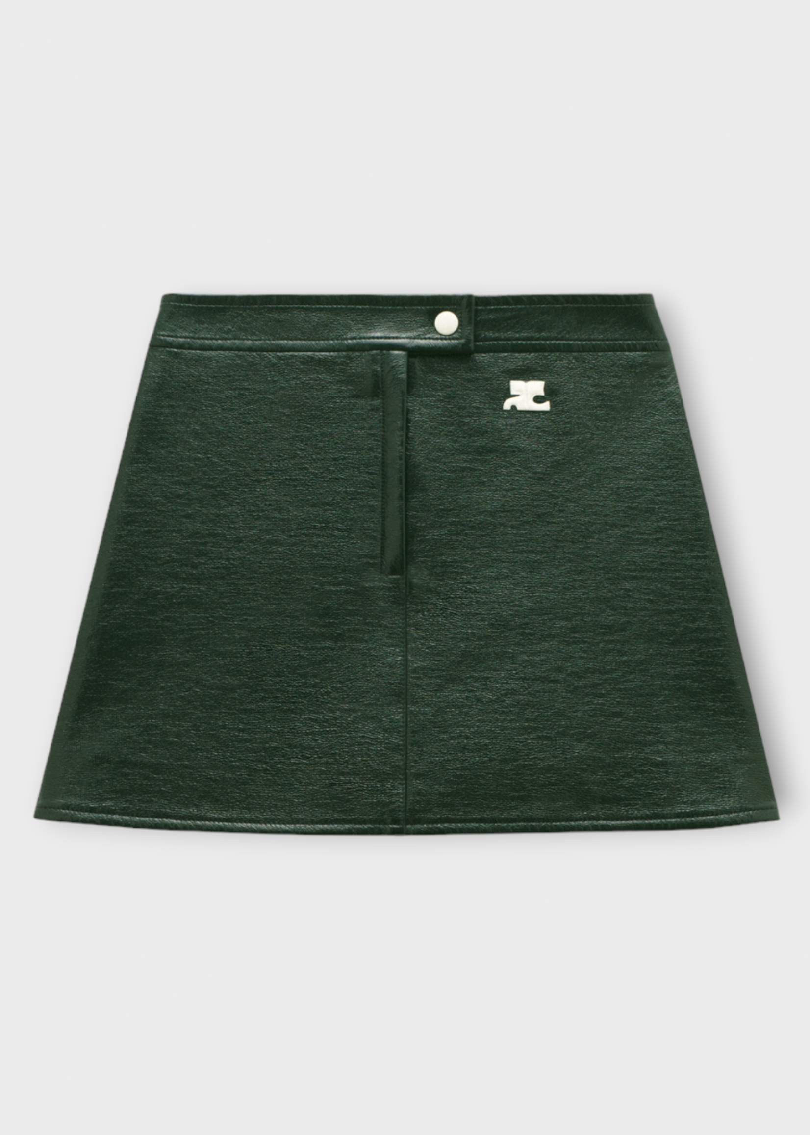 Courreges Courreges Skirt, Green, Reedition A Line Iconic Vinyl Skirt In Dark Green