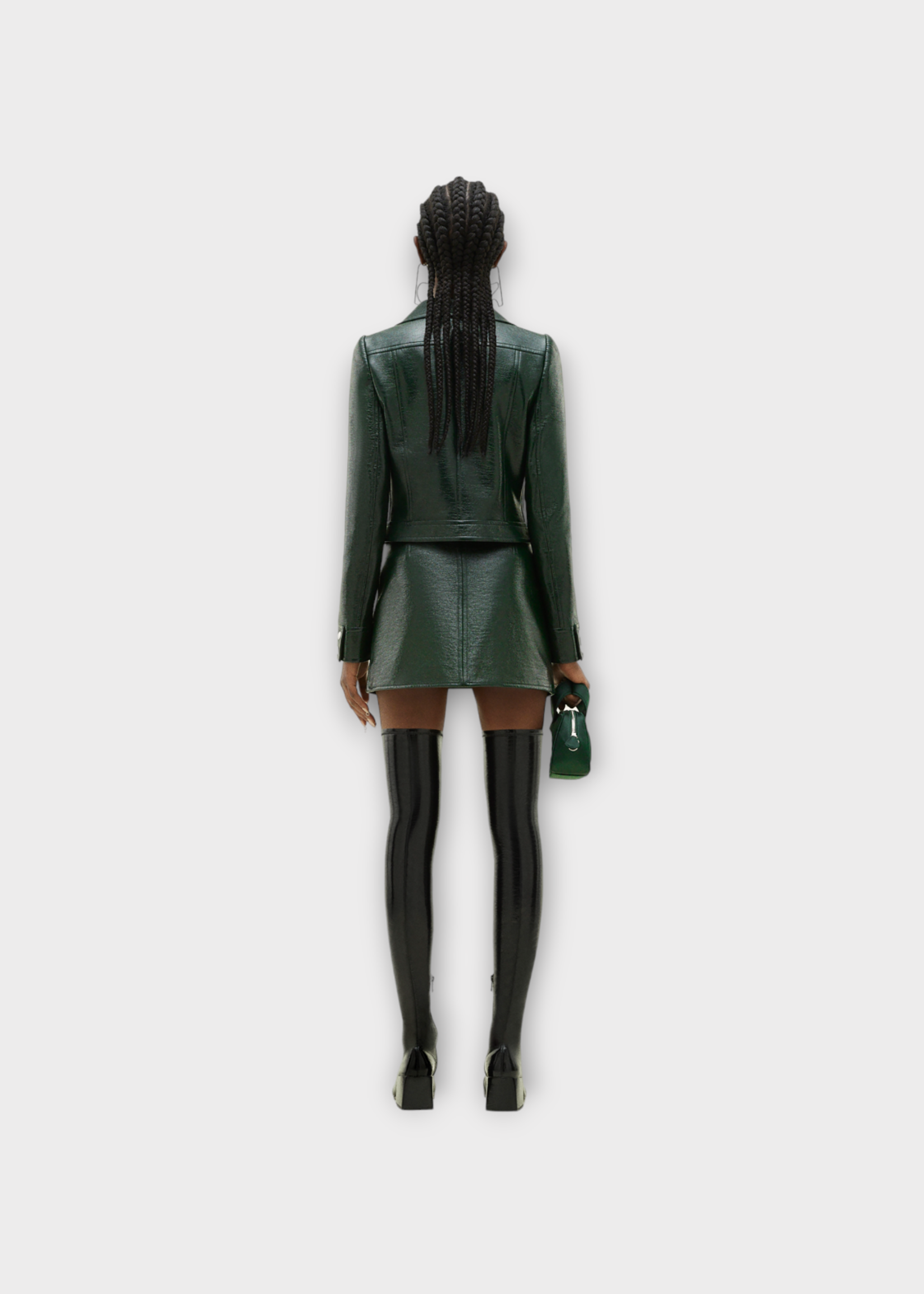 Courreges Courreges Skirt, Green, Reedition A Line Iconic Vinyl Skirt In Dark Green