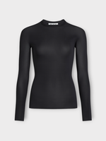 Alaia Alaia Top, Black, Crew Neck Long Sleve Soft Jersey Second Skin Top In Noir Alaia