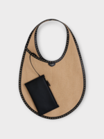Alaia Alaia Bag, Beige, Paper Straw One Piece Top Handle Medium Hobo Bag In Natural w/ Mini Studs & Extra Flat Bag