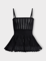 Alaia Alaia Top, Black, Crinoline Bustier Sleeveless Ribbed Top In Noir Alaia