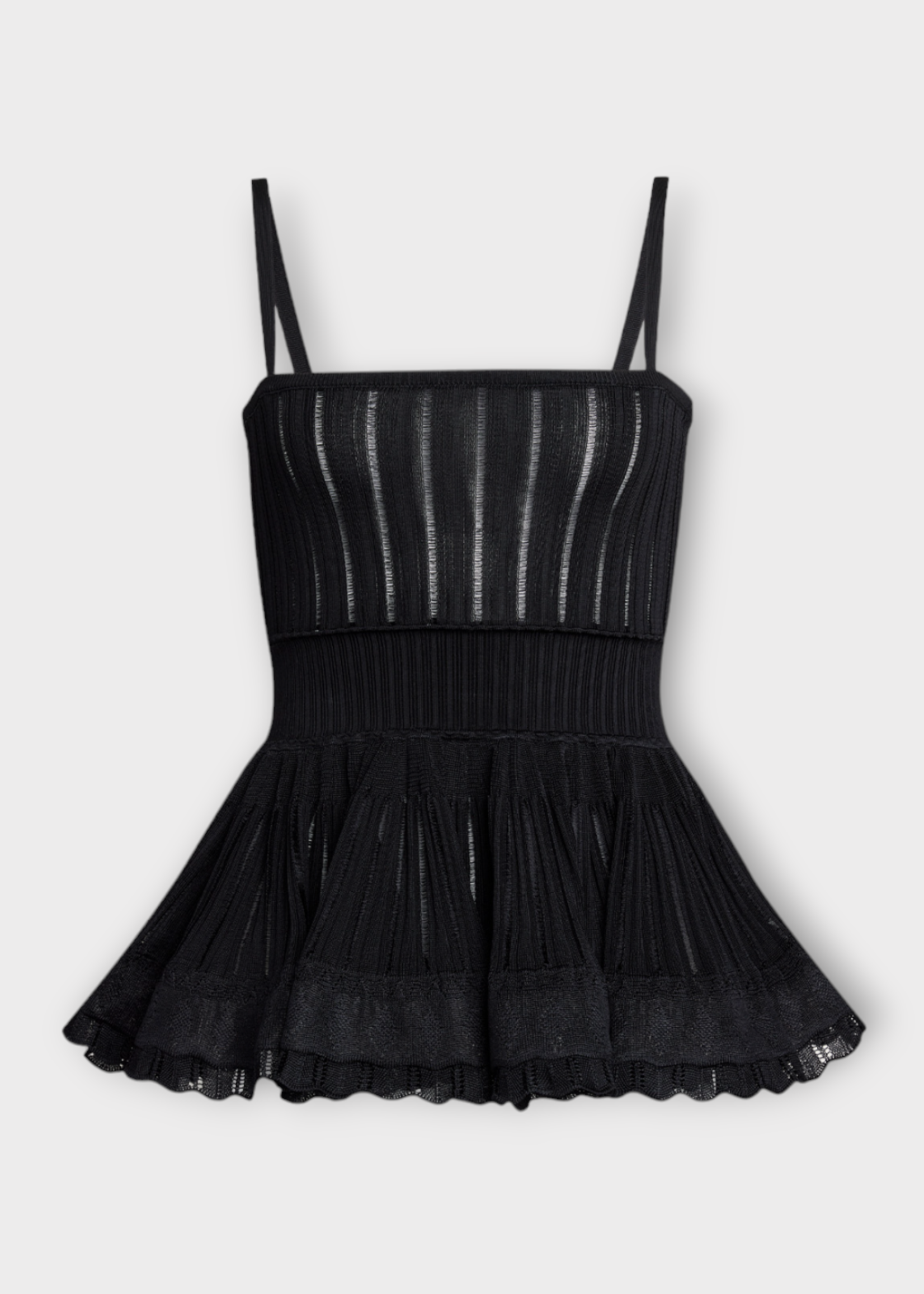 Alaia Alaia Top, Black, Crinoline Bustier Sleeveless Ribbed Top In Noir Alaia