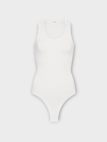 Alaia Alaia Top, White, Sleeveless Tank Top Ribbed Body