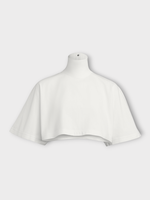 Alaia Alaia Top, White, High Neck Short Sleeve Cropped T-Shirt