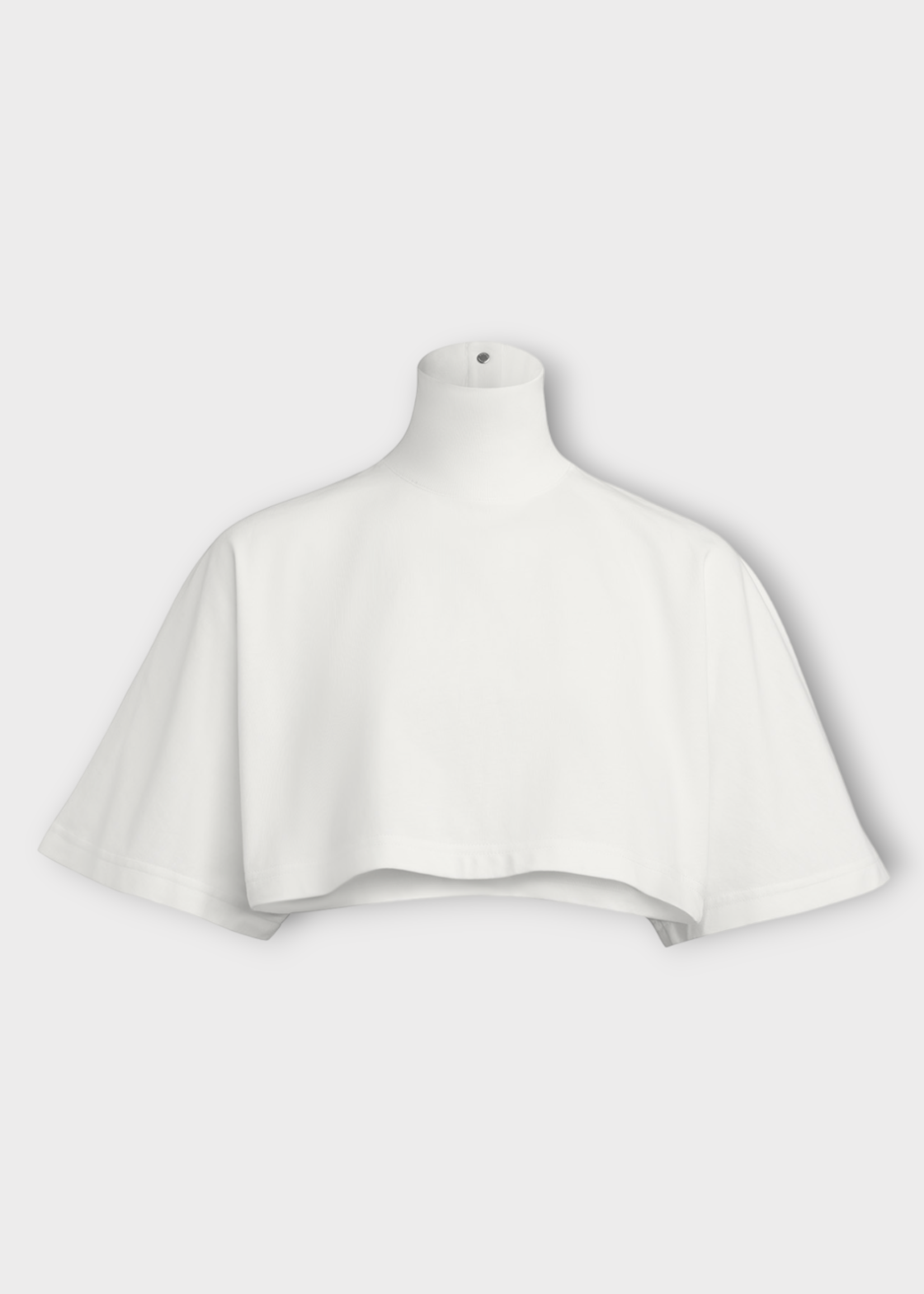 Alaia Alaia Top, White, High Neck Short Sleeve Cropped T-Shirt