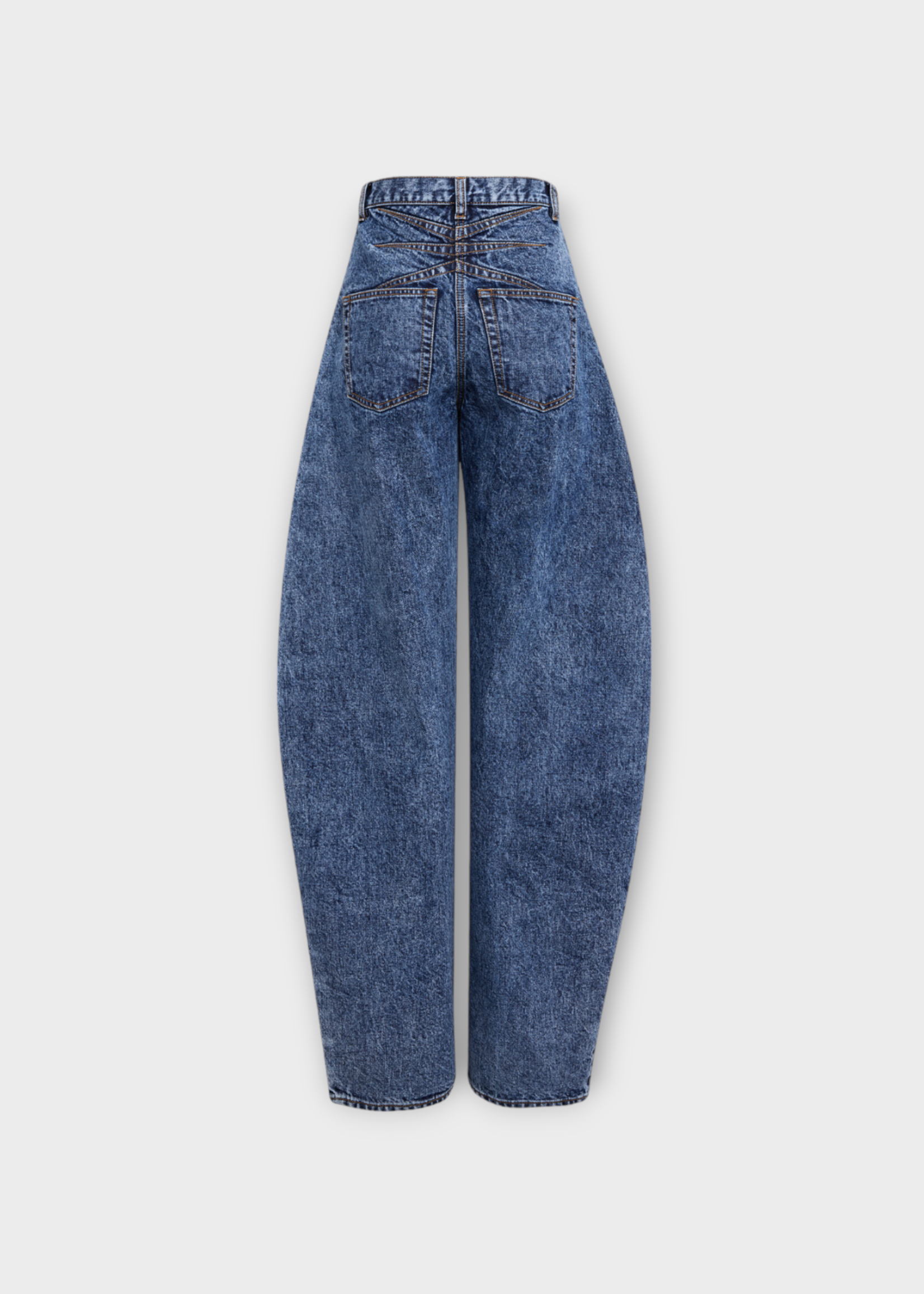 Alaia Alaia Jeans, Blue, High Waist Round Denim Pants In Snow Denim