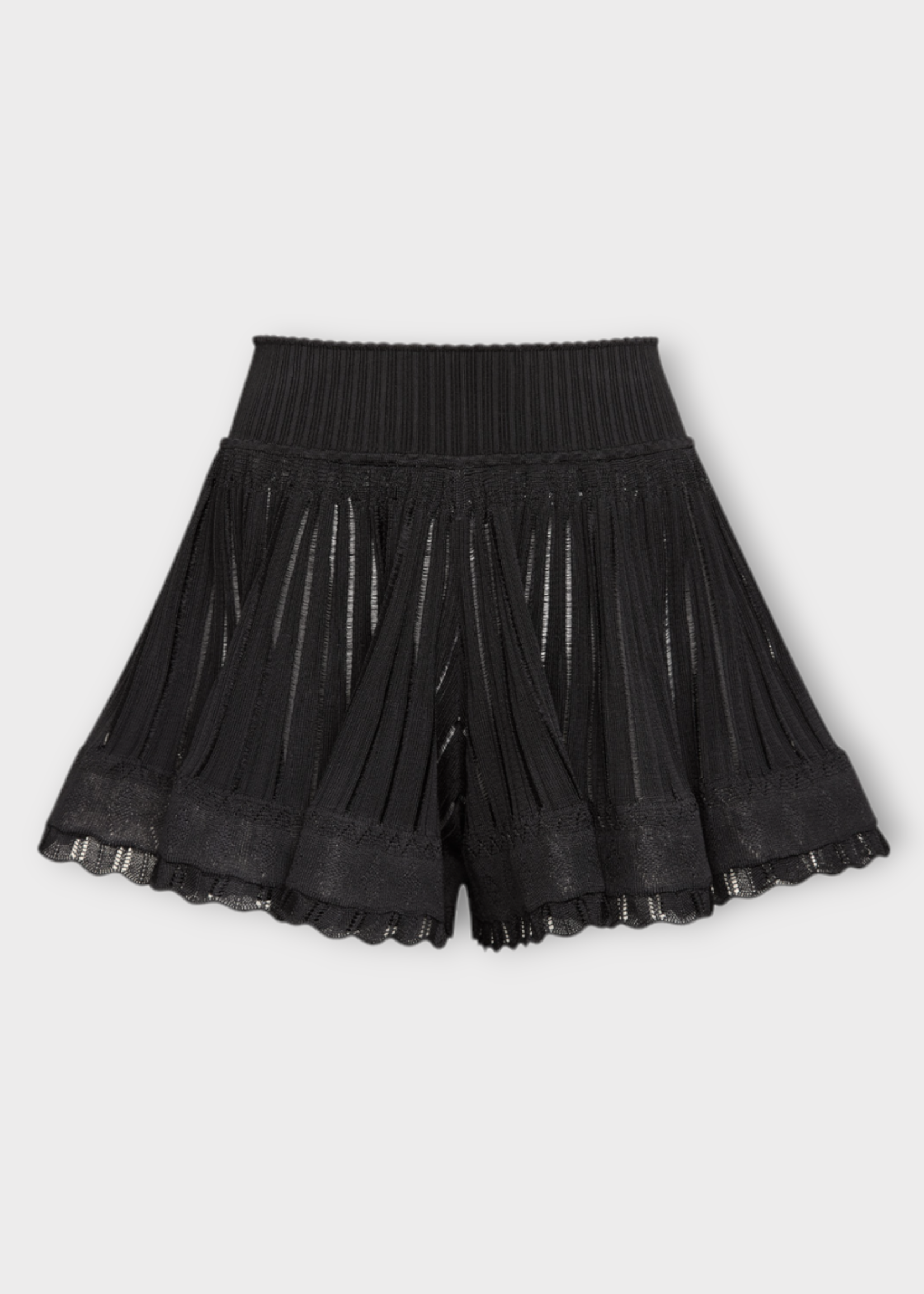 Alaia Alaia Shorts, Black, Crinoline Ribbed Voluminous Shorts In Noir Alaia