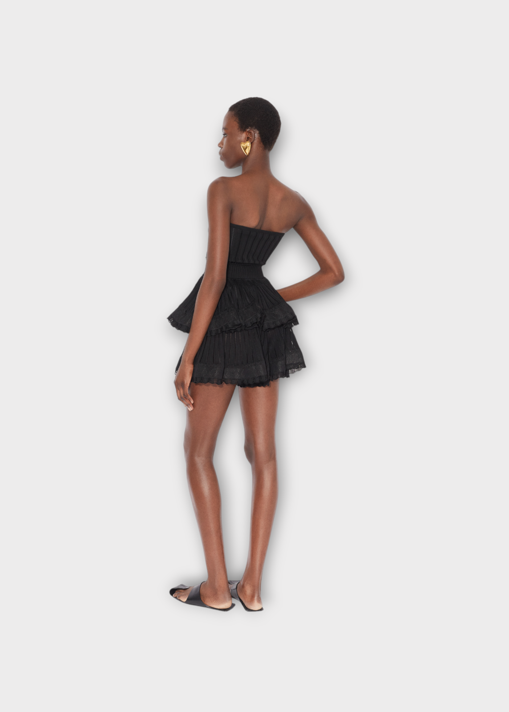 Alaia Alaia Shorts, Black, Crinoline Ribbed Voluminous Shorts In Noir Alaia