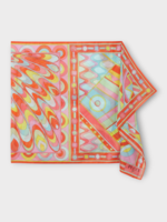Emilio Pucci Emilio Pucci Scarf, Print, Cotton Long Pareo In Pink & Orange w/ Graphic Print