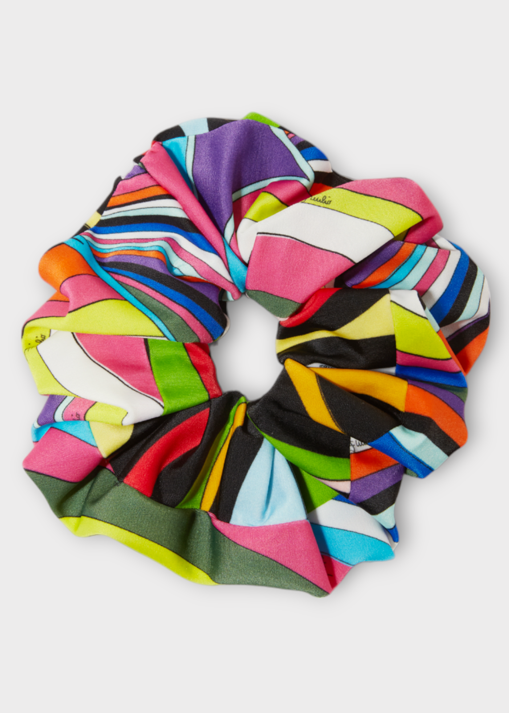 Emilio Pucci Emilio Pucci Hair Accessory, Print, Hair Tie In Light Blue & Purple w/ Iride Print