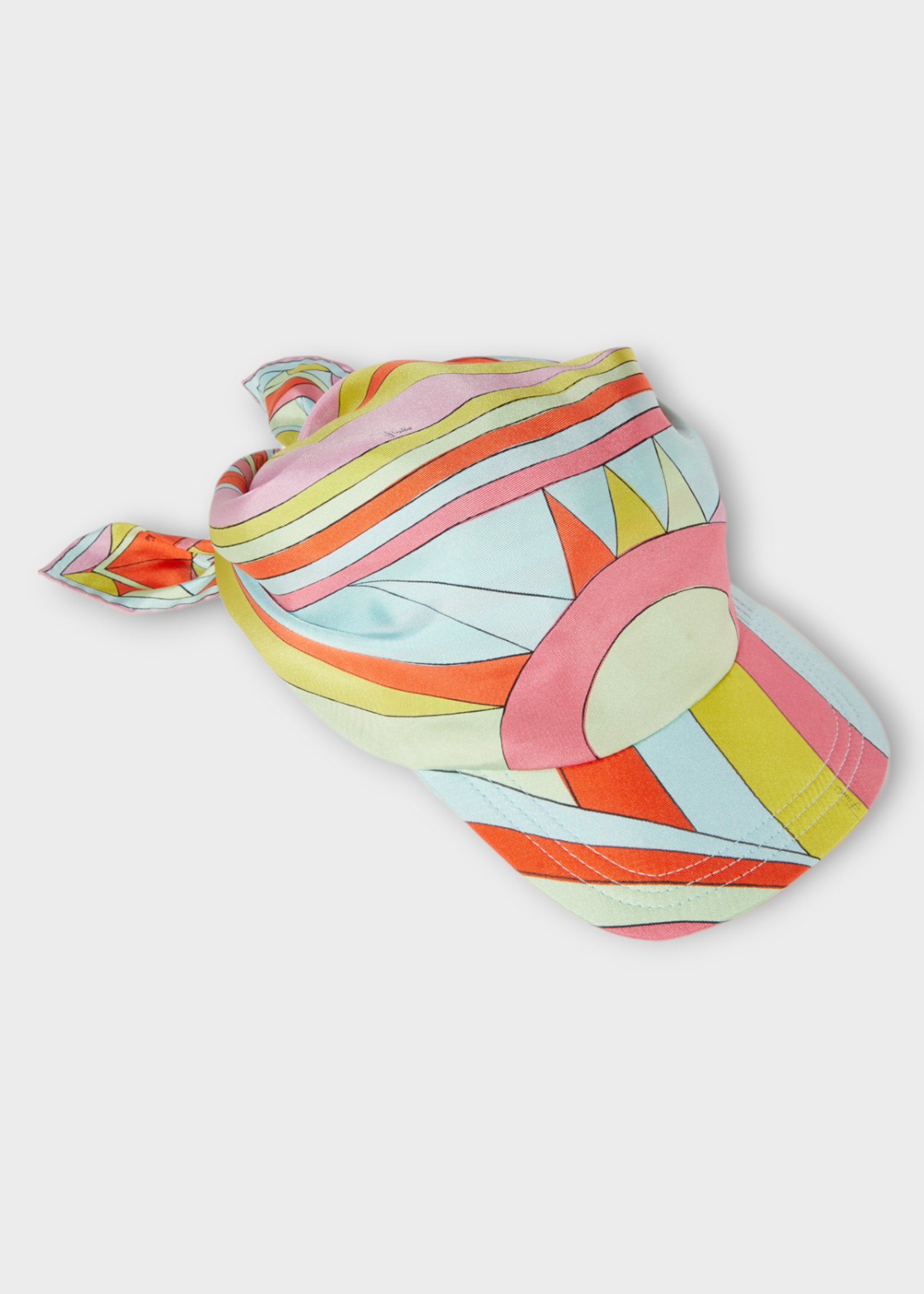 Emilio Pucci Emilio Pucci Hat, Print, Silk Visor Hat  in Pink & Red w/ Graphic Print
