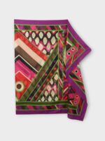 Emilio Pucci Emilio Pucci Scarf, Print, Cotton Long Pareo In Khaki Fuxia & Black w/ Vivara Print