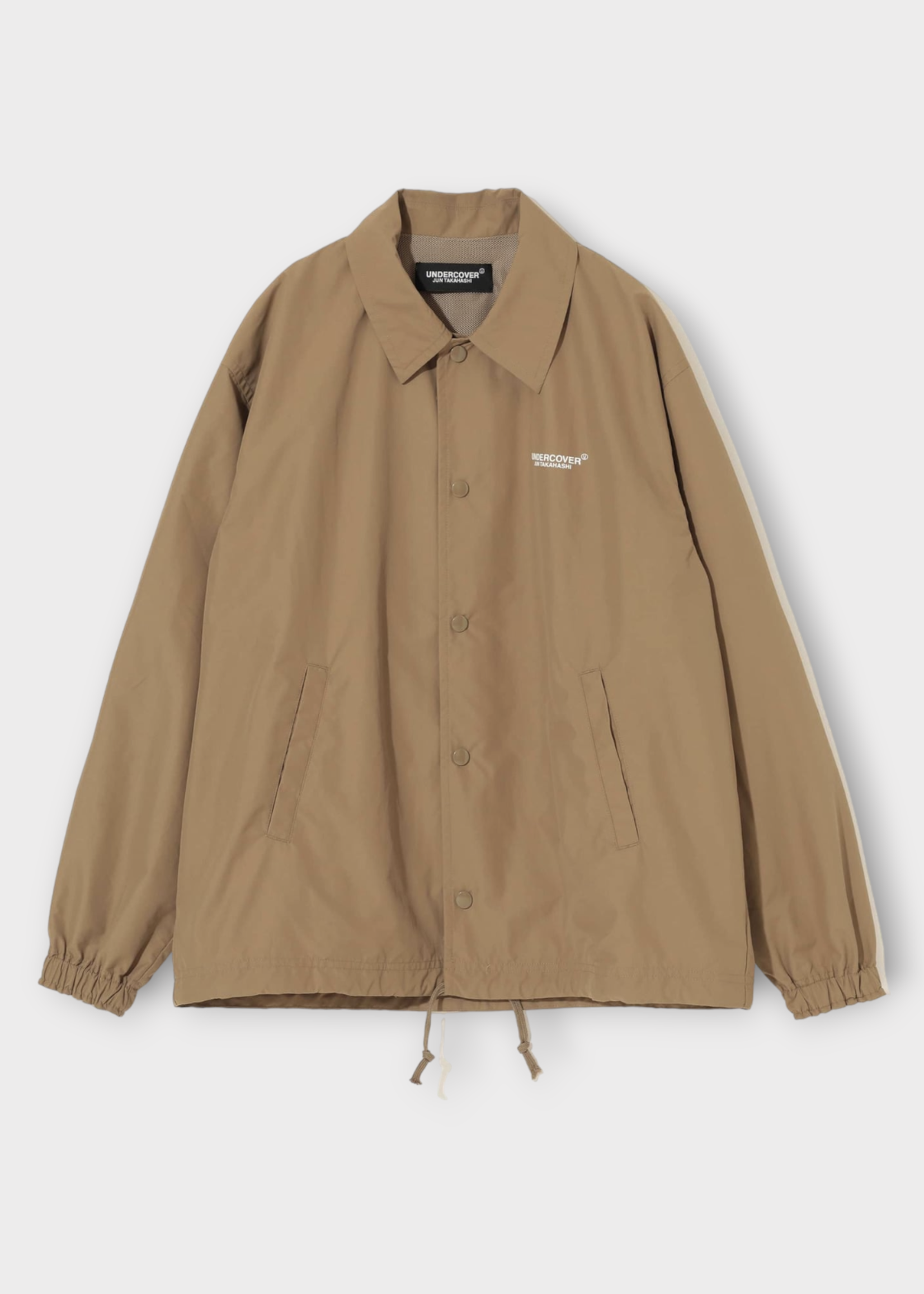 Undercover Undercover Jacket, Beige, Oversized Collared Button Up Jacket w/ Logo & Pockets