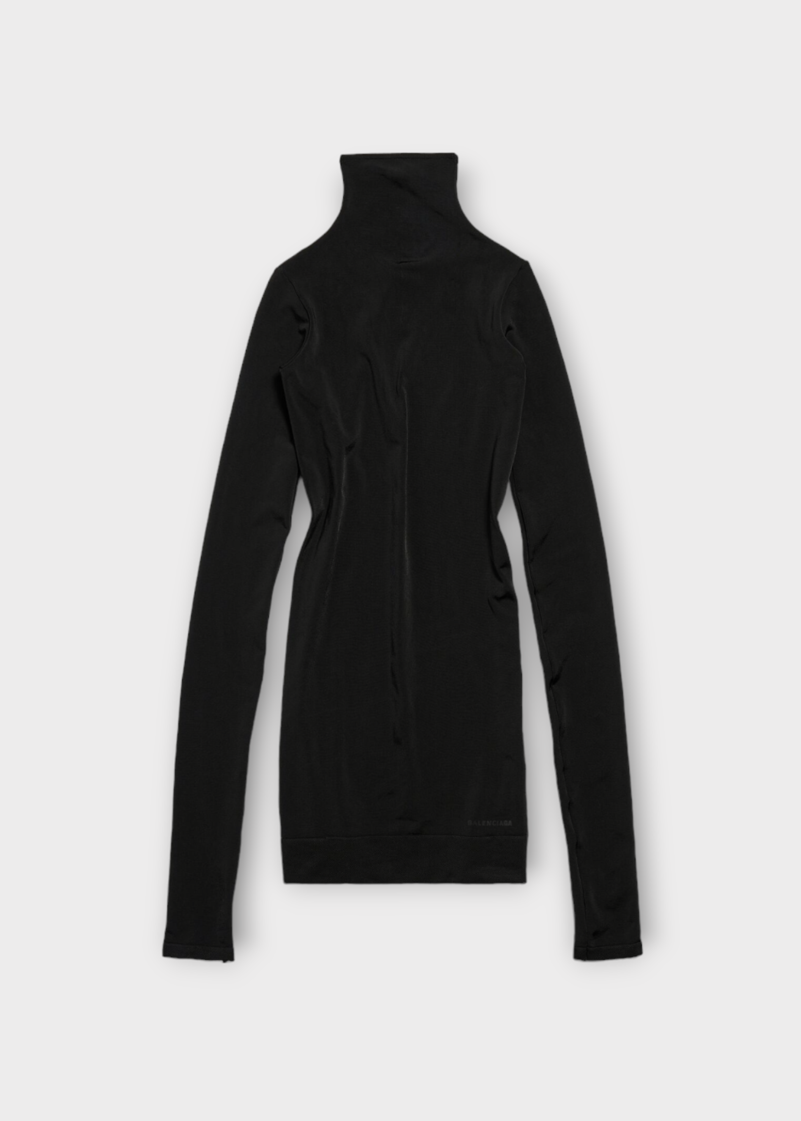 Balenciaga Balenciaga Dress, Black, Turtle Neck Long Sleeve Tubular Seamless Mini Dress