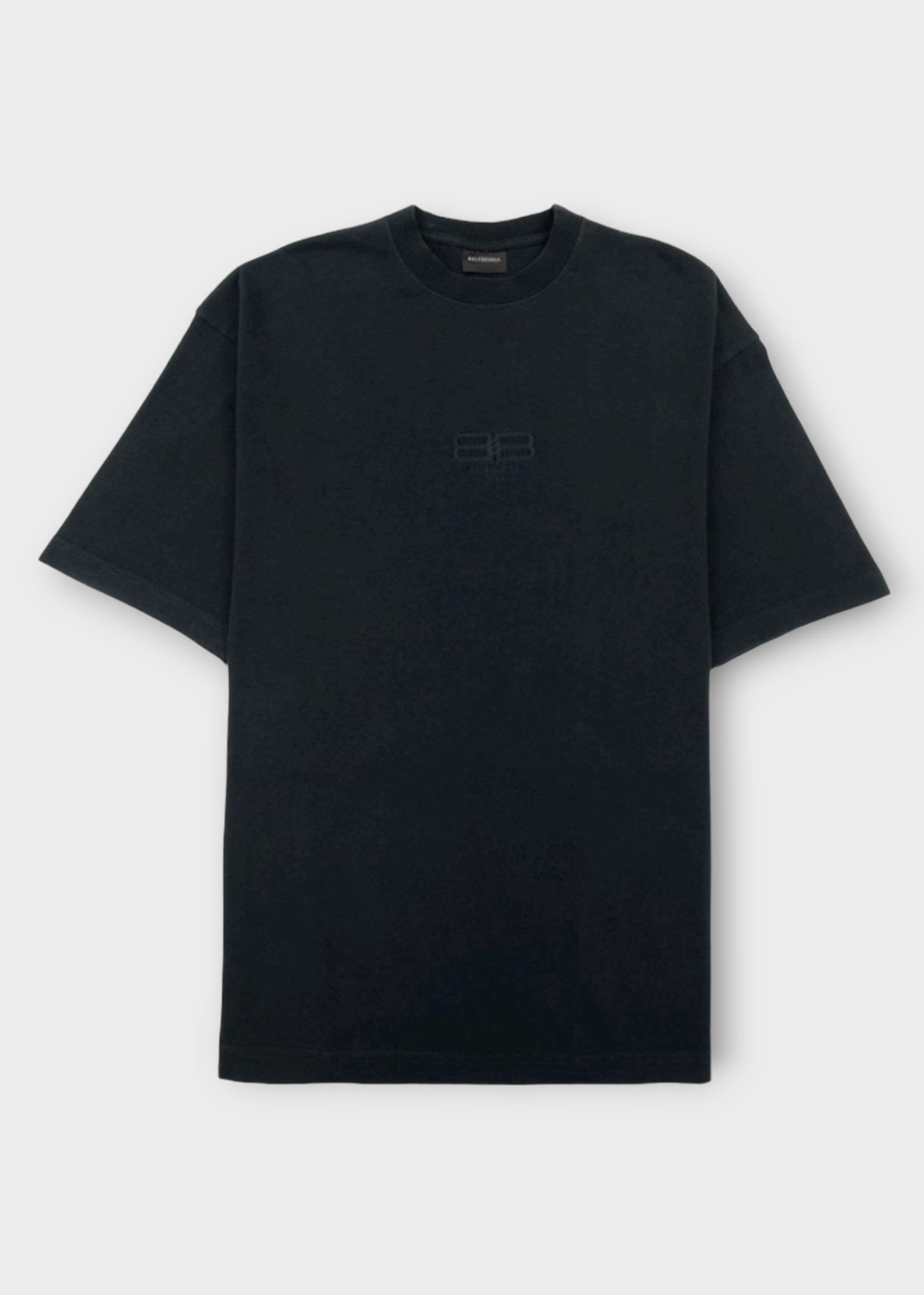 Balenciaga Balenciaga T-Shirt, Black, Embroidered BB Classic Vintage Jersey Medium Fit T-Shirt In Washed Black