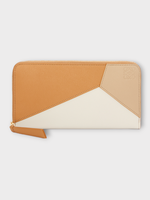 Loewe Loewe Wallet, Multi, Puzzle Calf Leather Zip Around Classic Wallet In Warm Desert Soft White & Papercraft