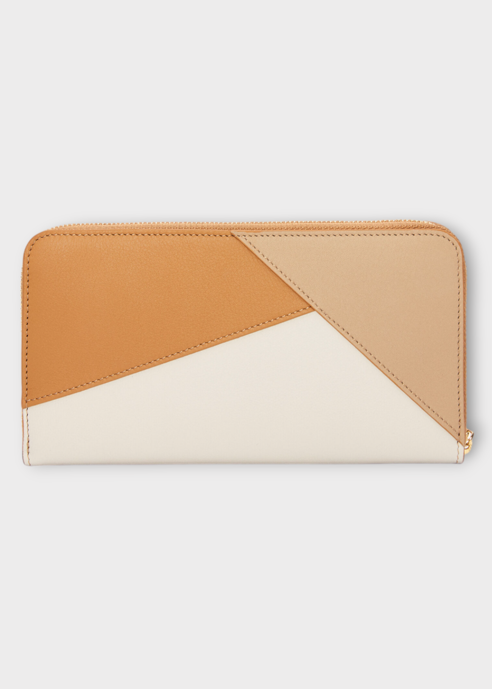 Loewe Loewe Wallet, Multi, Puzzle Calf Leather Zip Around Classic Wallet In Warm Desert Soft White & Papercraft