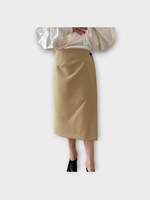 Marie Adam Leenaerdt Marie Adam Leenaerdt Skirt, Multi, Reversible Suit Midi Skirt In Beige & Grey
