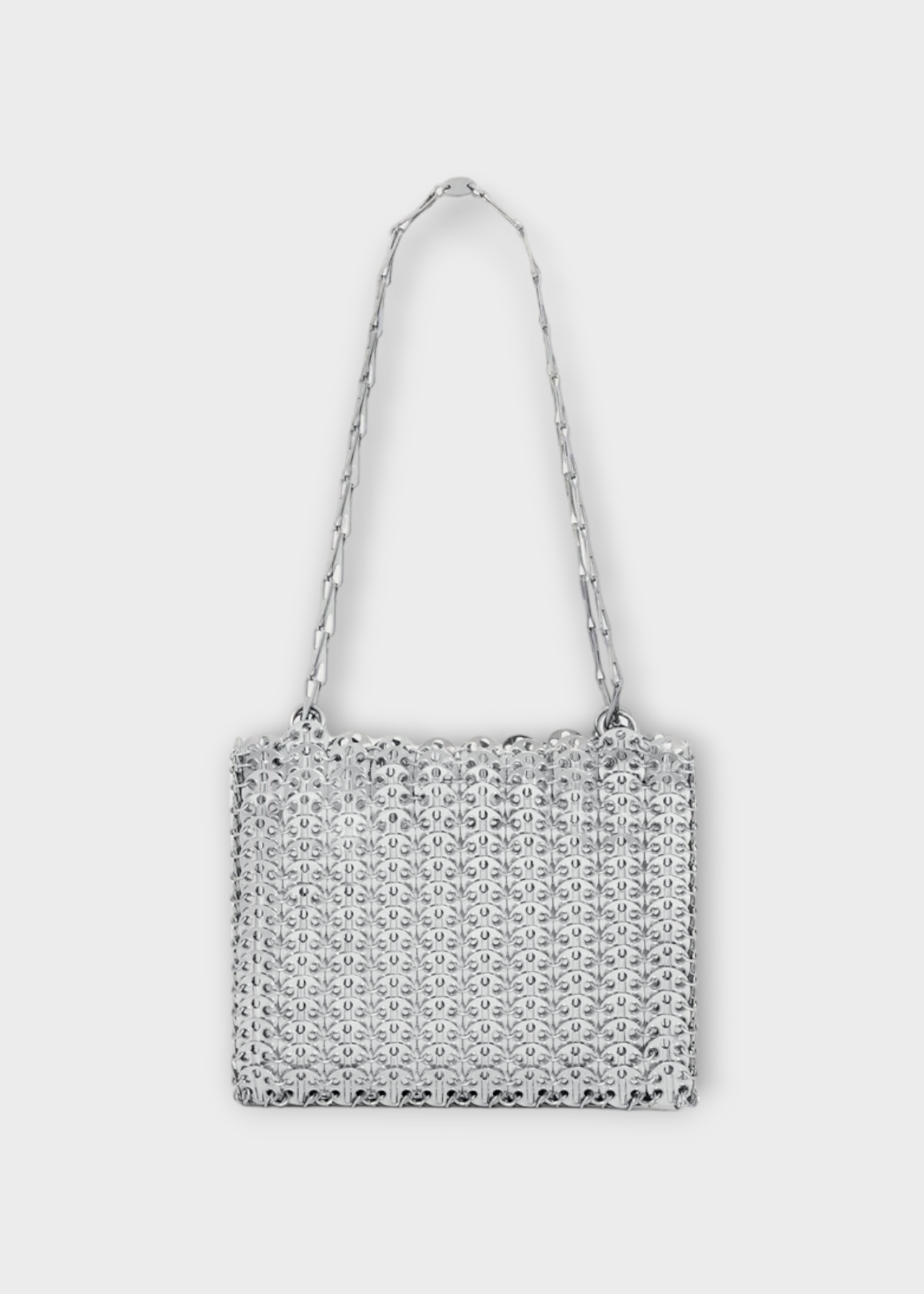 Rabanne Rabanne Bag, Silver, Iconic 1969 Metallic Disc Bag In Silver W/ Chain Shoulder Strap