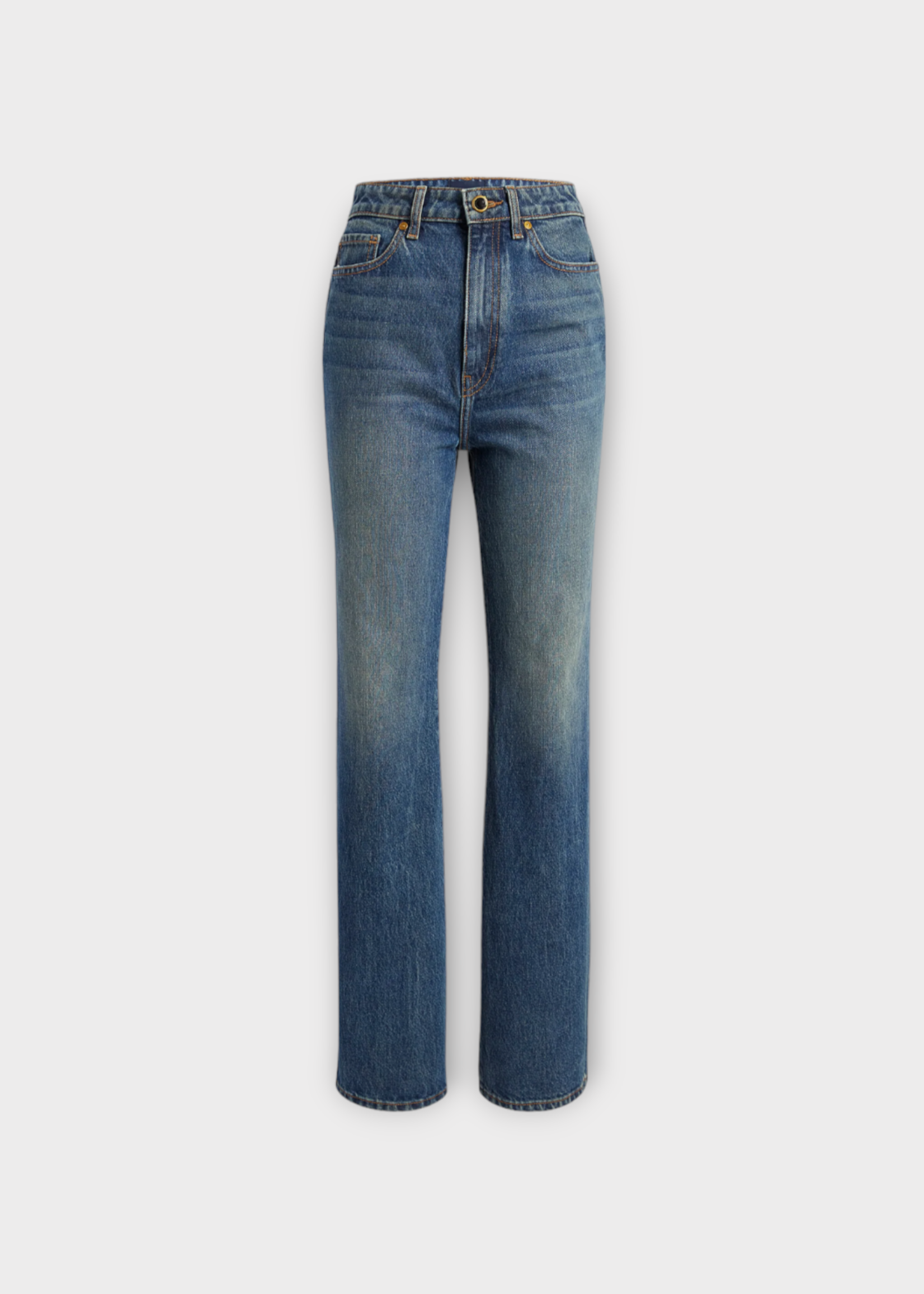 Khaite Khaite Jeans, Blue, Danielle Denim Cotton High Waisted Relaxed Fit Jeans In Stinson