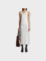 Khaite Khaite Top, White, Johnnie Cotton Ribbed Sleeveless Tank Top