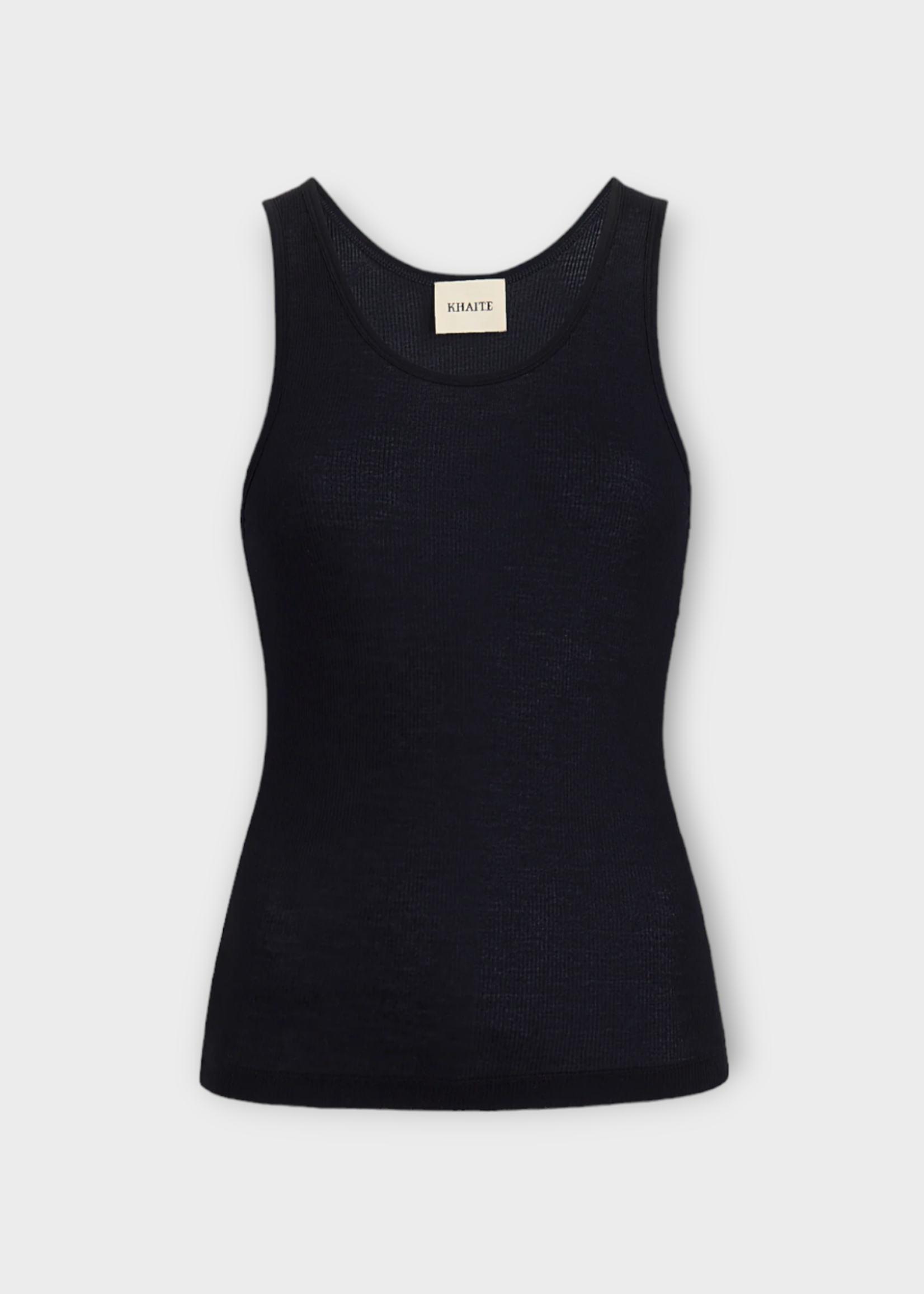 Khaite Khaite Top, Black, Johnnie Cotton Ribbed Sleeveless Tank Top