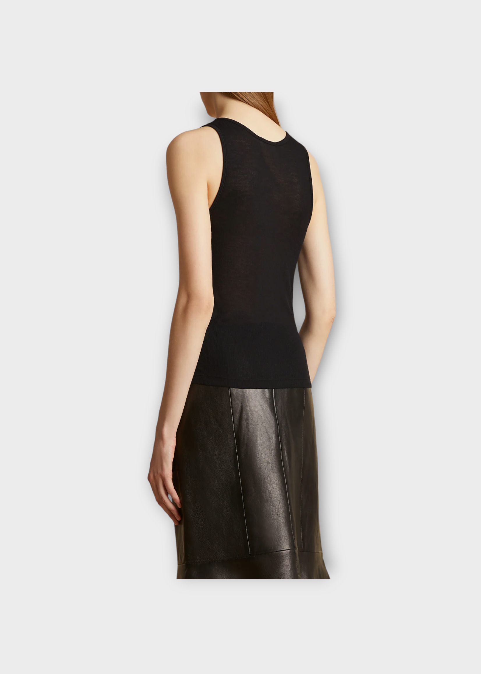 Khaite Khaite Top, Black, Johnnie Cotton Ribbed Sleeveless Tank Top