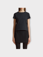 Khaite Khaite Top, Black, Samson Tee Crew Neck T-Shirt In Washed Black