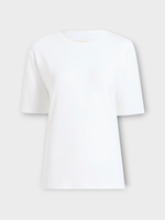 Khaite Khaite T-Shirt, White, Mae Cotton Crew Neck Loose Fit Short Sleeve Tee Shirt