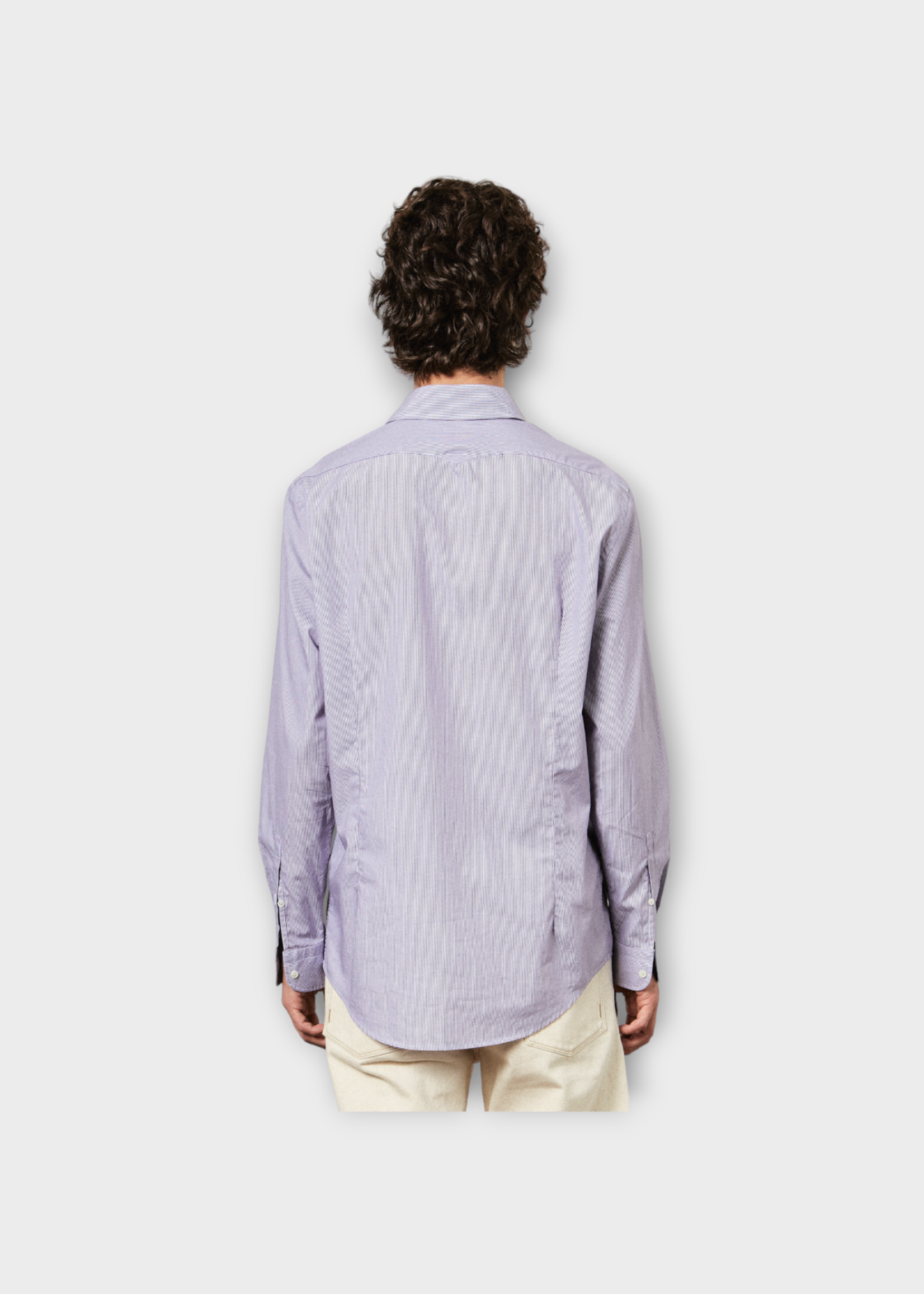 Massimo Alba Massimo Alba Shirt, Print, Genova Cotton Collared Button Up Striped Shirt In Altomare Blue & White