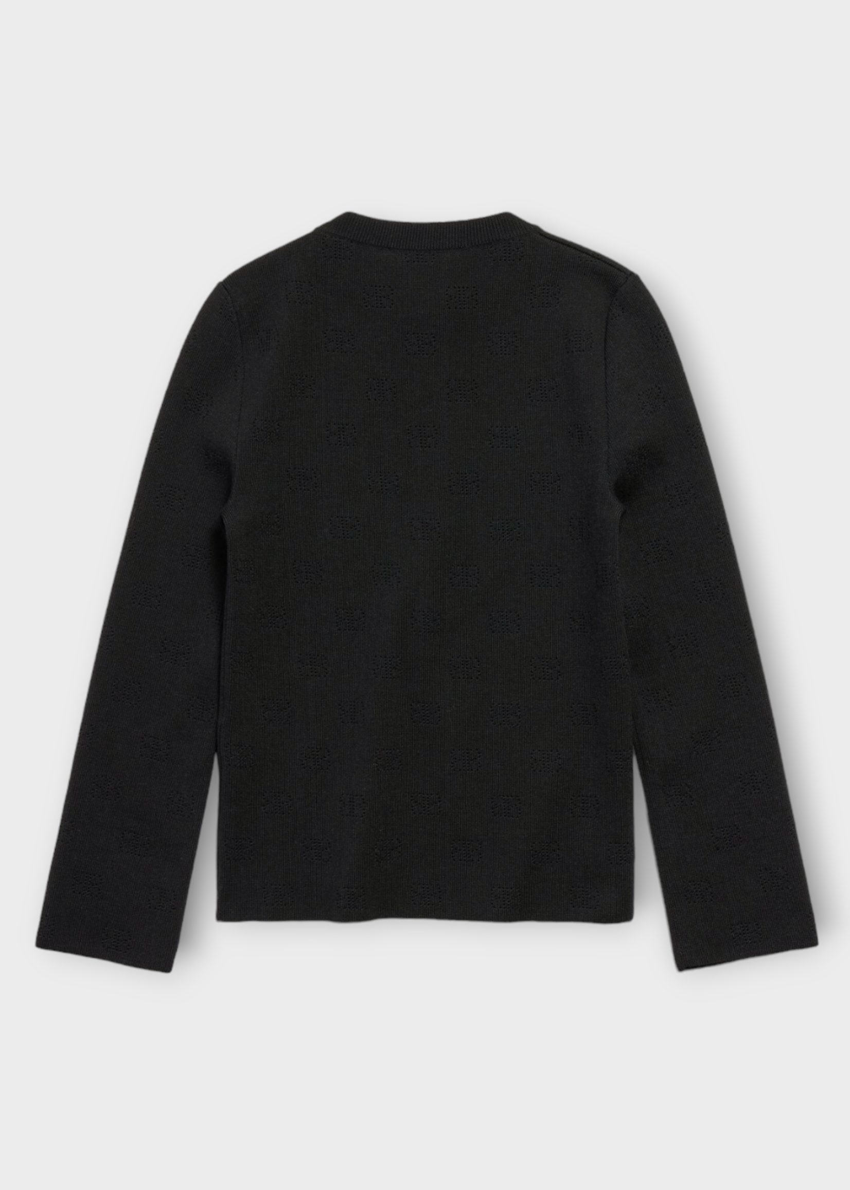 Balenciaga Balenciaga Knitwear, Black, BB Wool Open Work Knit Long Sleeve Sweater