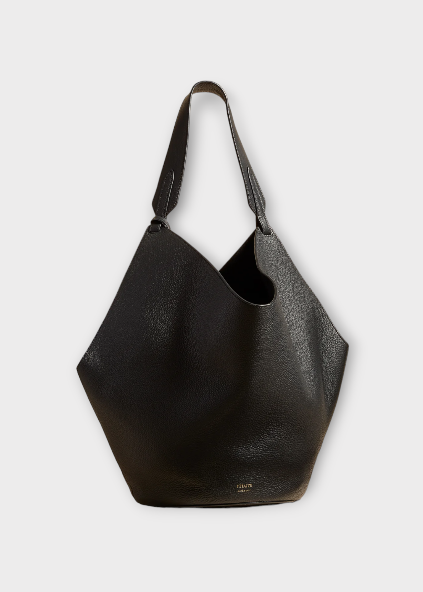 Khaite Khaite Bag, Black, Lotus Grained Leather Medium Tote Bag