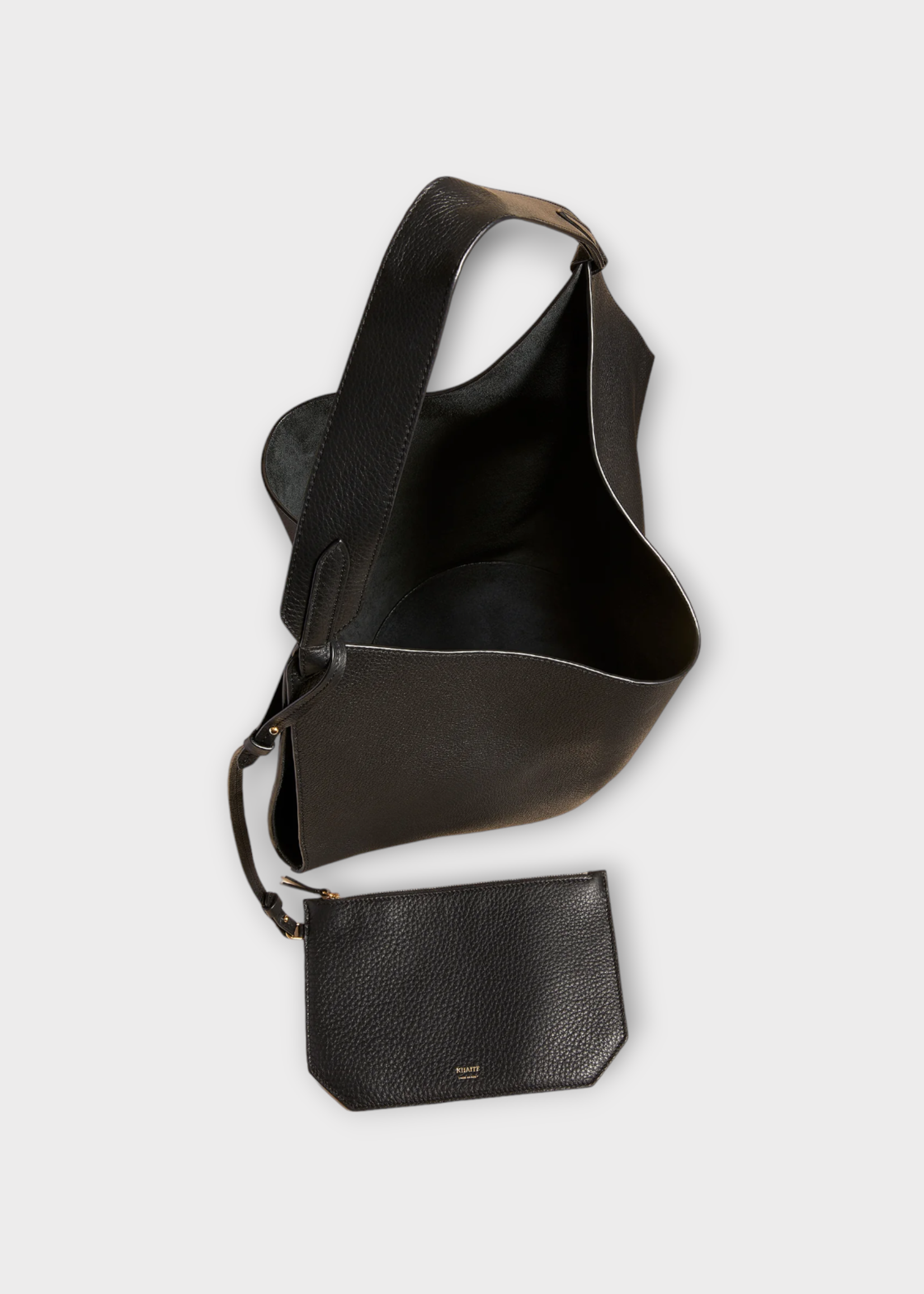 Khaite Khaite Bag, Black, Lotus Grained Leather Medium Tote Bag