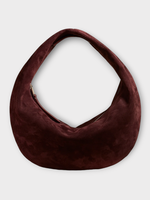 Khaite Khaite Bag, Purple, Olivia Hobo Suede Leather Medium Hand Bag In Rouge Noir