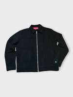 The Elder Statesman The Elder Statesman Jacket, Black, Cashmere Woven Collared Long Decon Zip Up Jacket