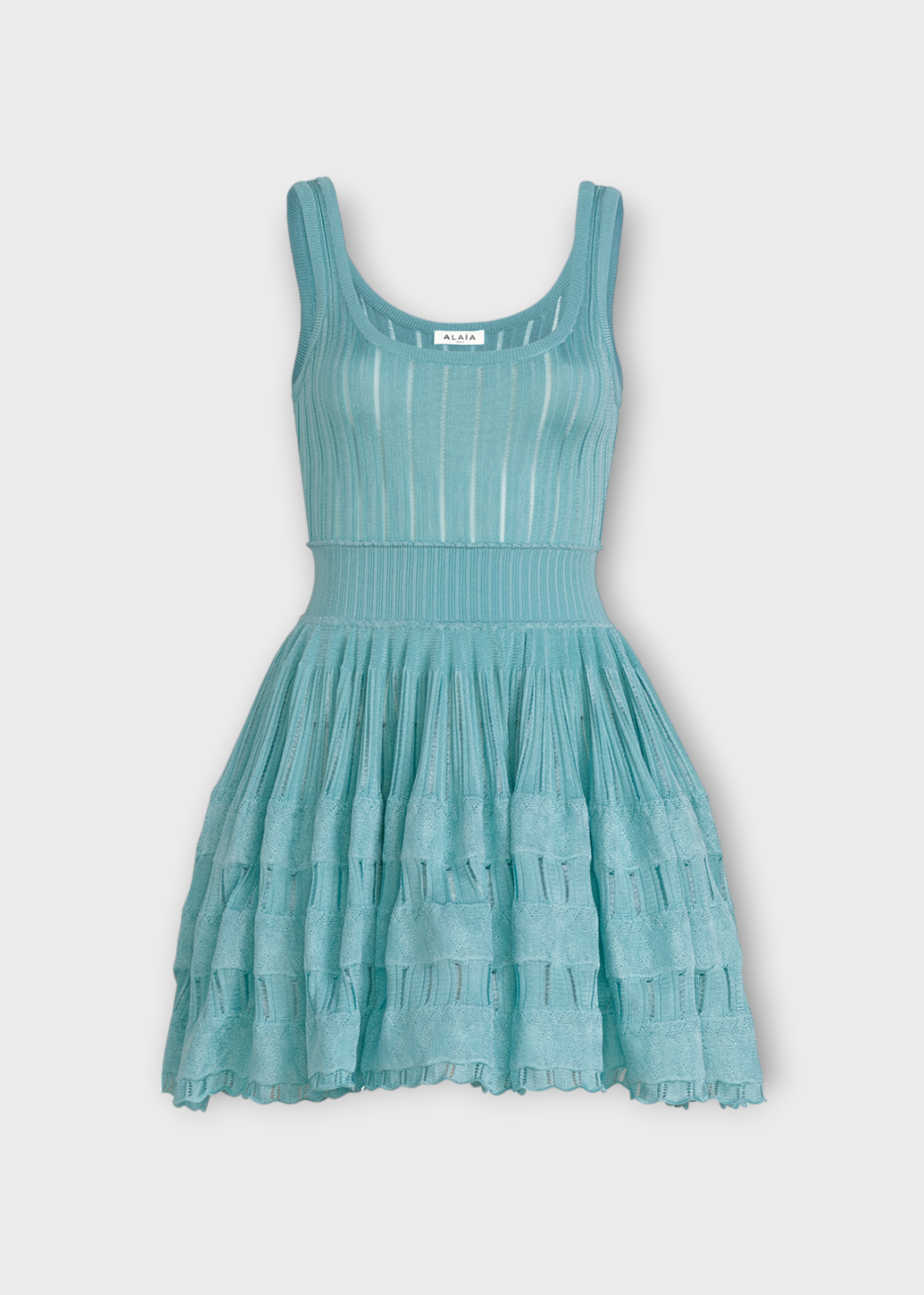 Alaia Alaia Dress, Green, Crinoline Dress Scoop Neck Sleeveless Mini Dress In Menthe w/ Voluminous Skirt