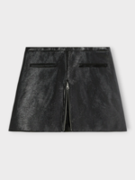 Courreges Courreges Skirt, Black, Heritage Zipped Vinyl Mini Skirt In Black