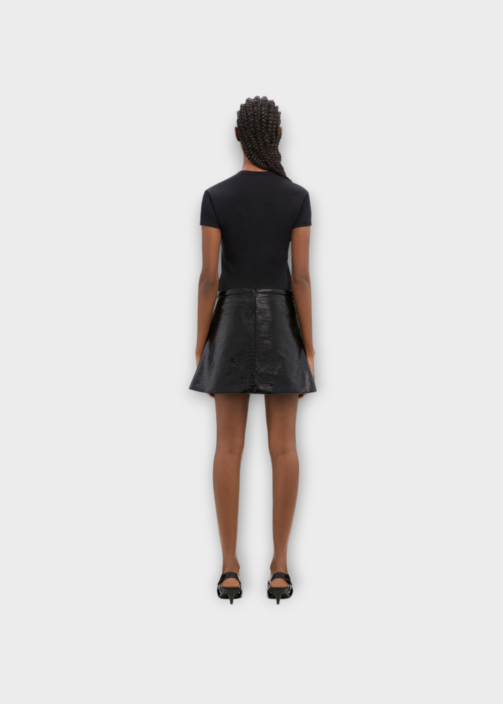 Courreges Courreges Skirt, Black, Heritage Zipped Vinyl Mini Skirt In Black