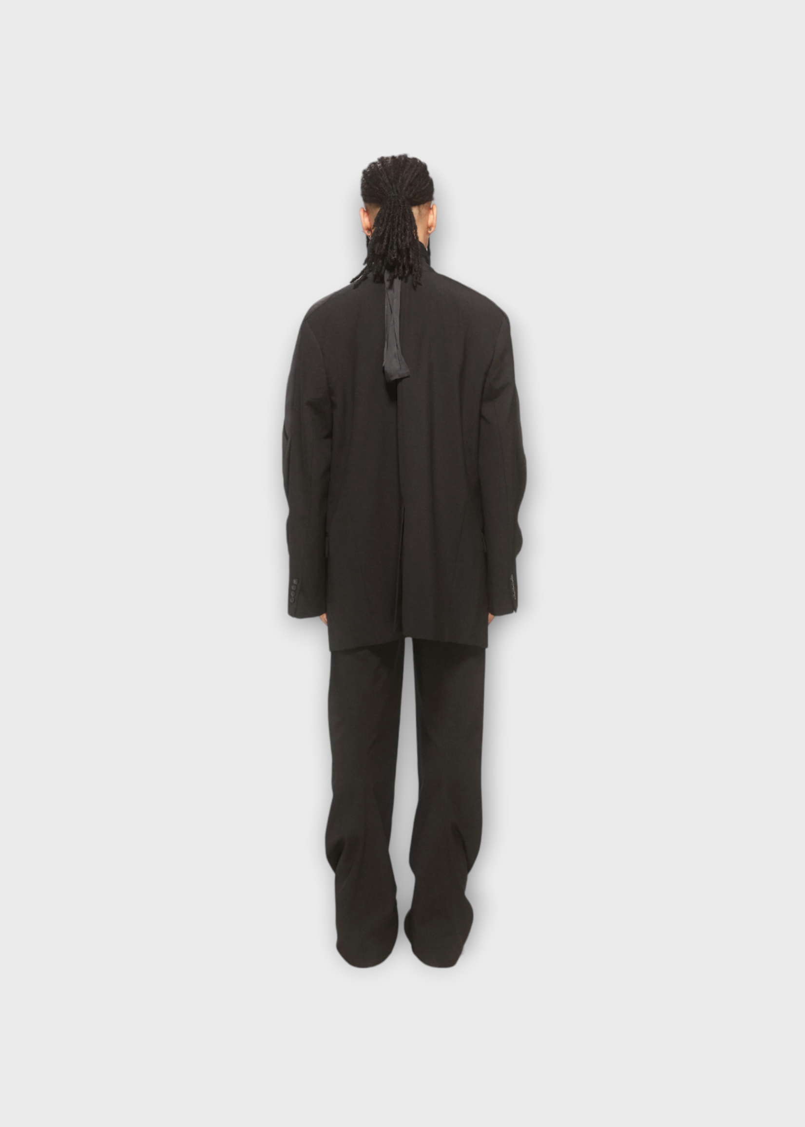 Y/Project Y/Project Jacket, Black, High Neck Insert Scarf Deconstructed Blazer In Black w/ Dropped Double Shoulders