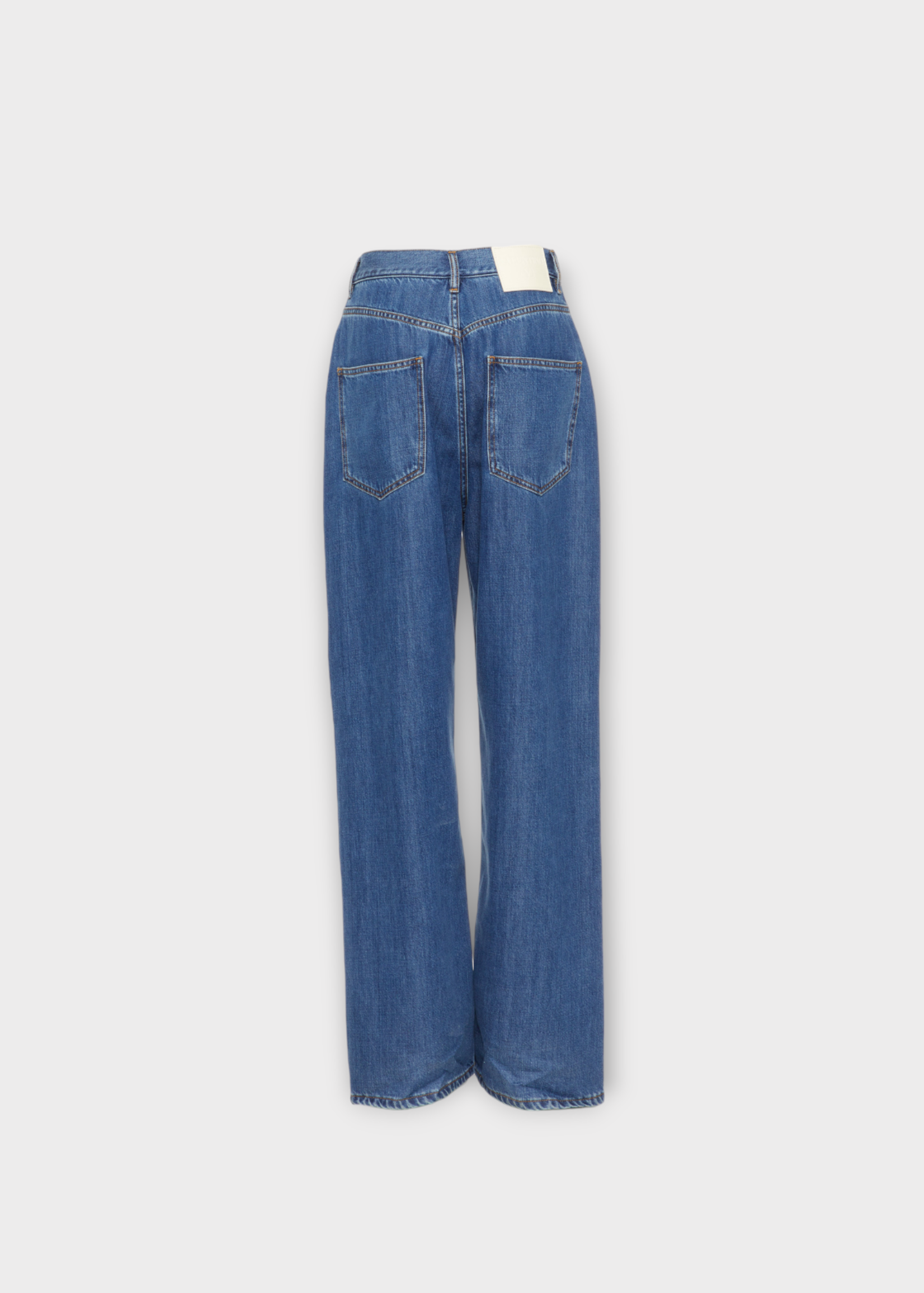 Valentino Valentino Jeans, Blue, Cotton Denim Relaxed Fit Trousers In Medium Blue