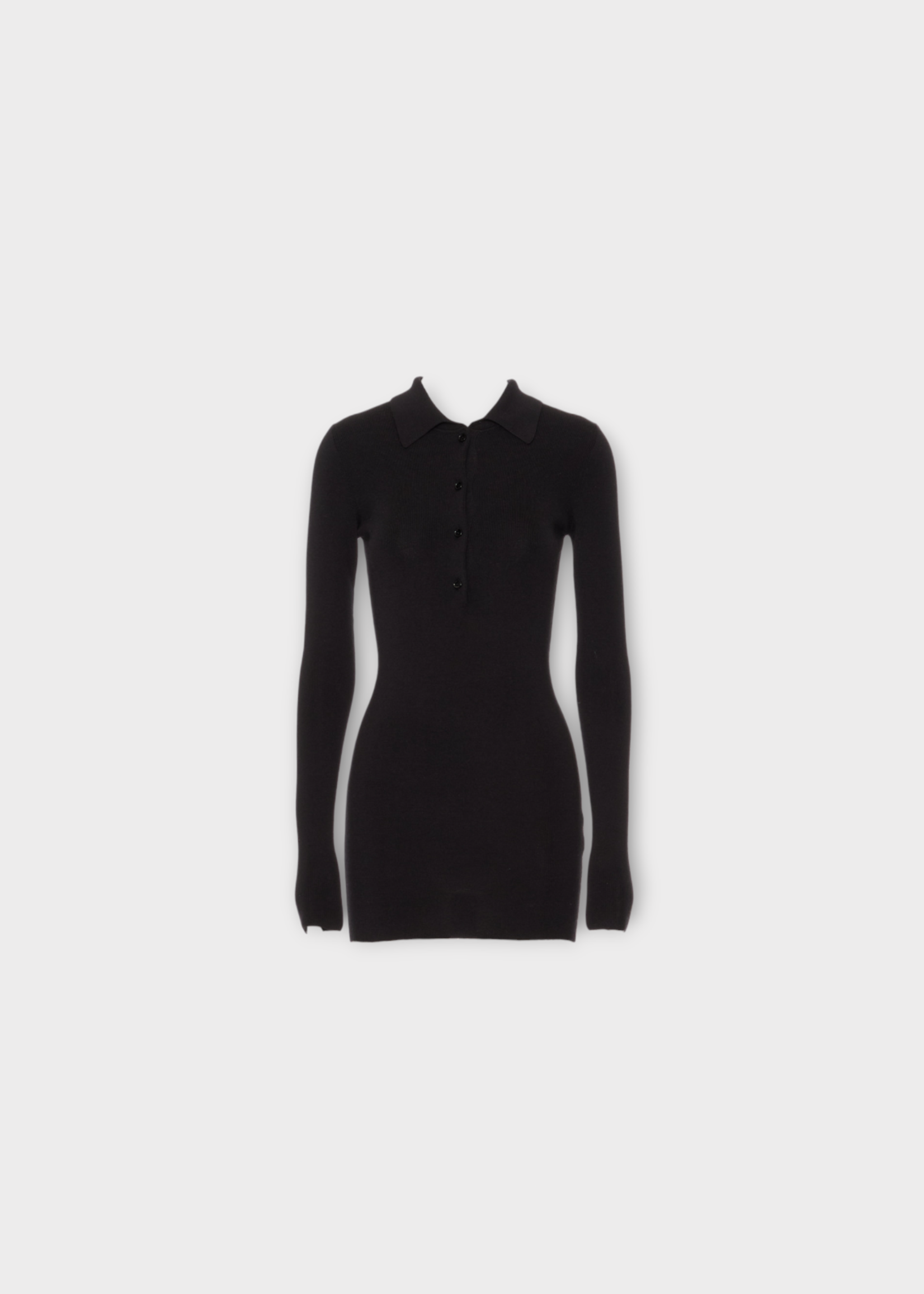 Valentino Valentino Knitwear, Black, Cashmere & Silk Collared Button Up Solid Light Knit Pullover
