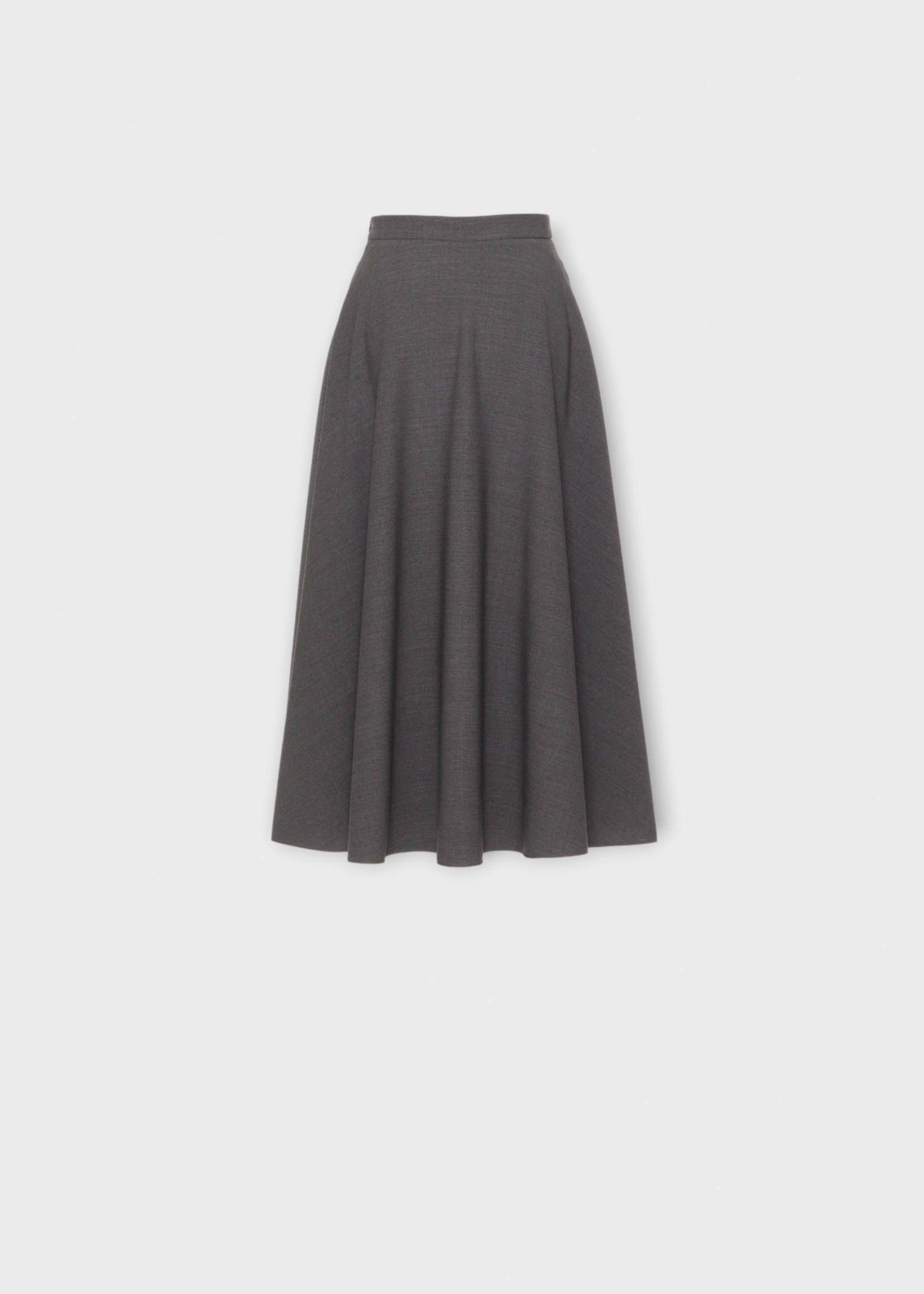 Valentino Valentino Skirt, Grey, Virgin Wool Solid Active Garbadine A Line Skirt In Grey Melange