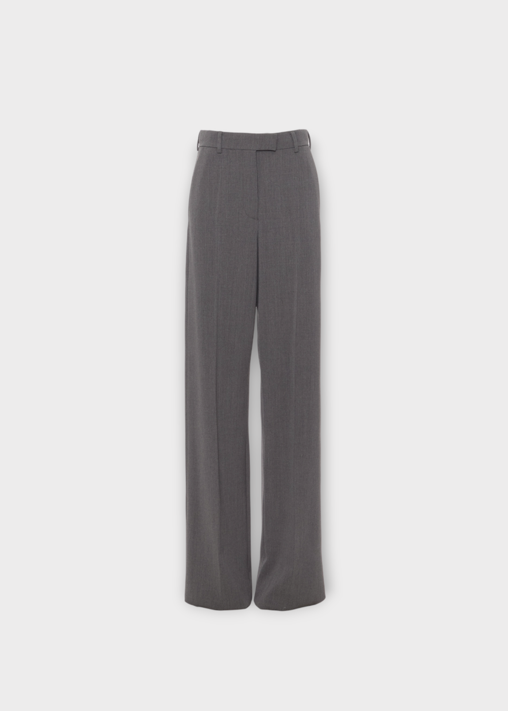 Valentino Valentino Trousers, Grey, Virgin Wool Solid Active Wide Leg Pants w/ Pleats