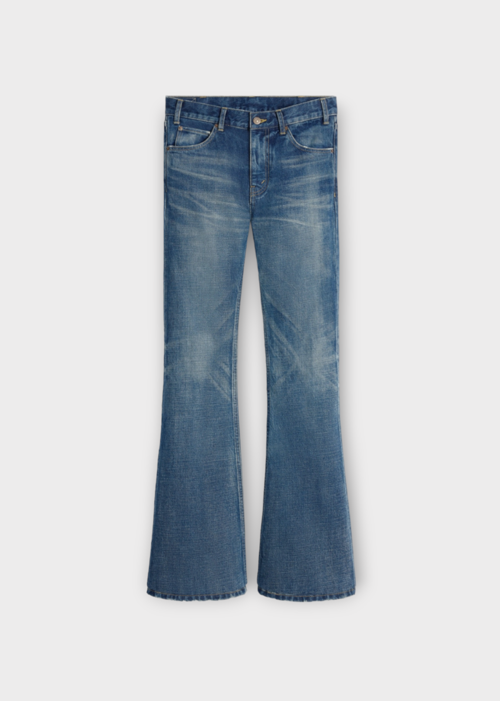 Celine Celine Trousers, Blue, Cotton Denim Marco Bootcut Classic Jeans In Union Wash
