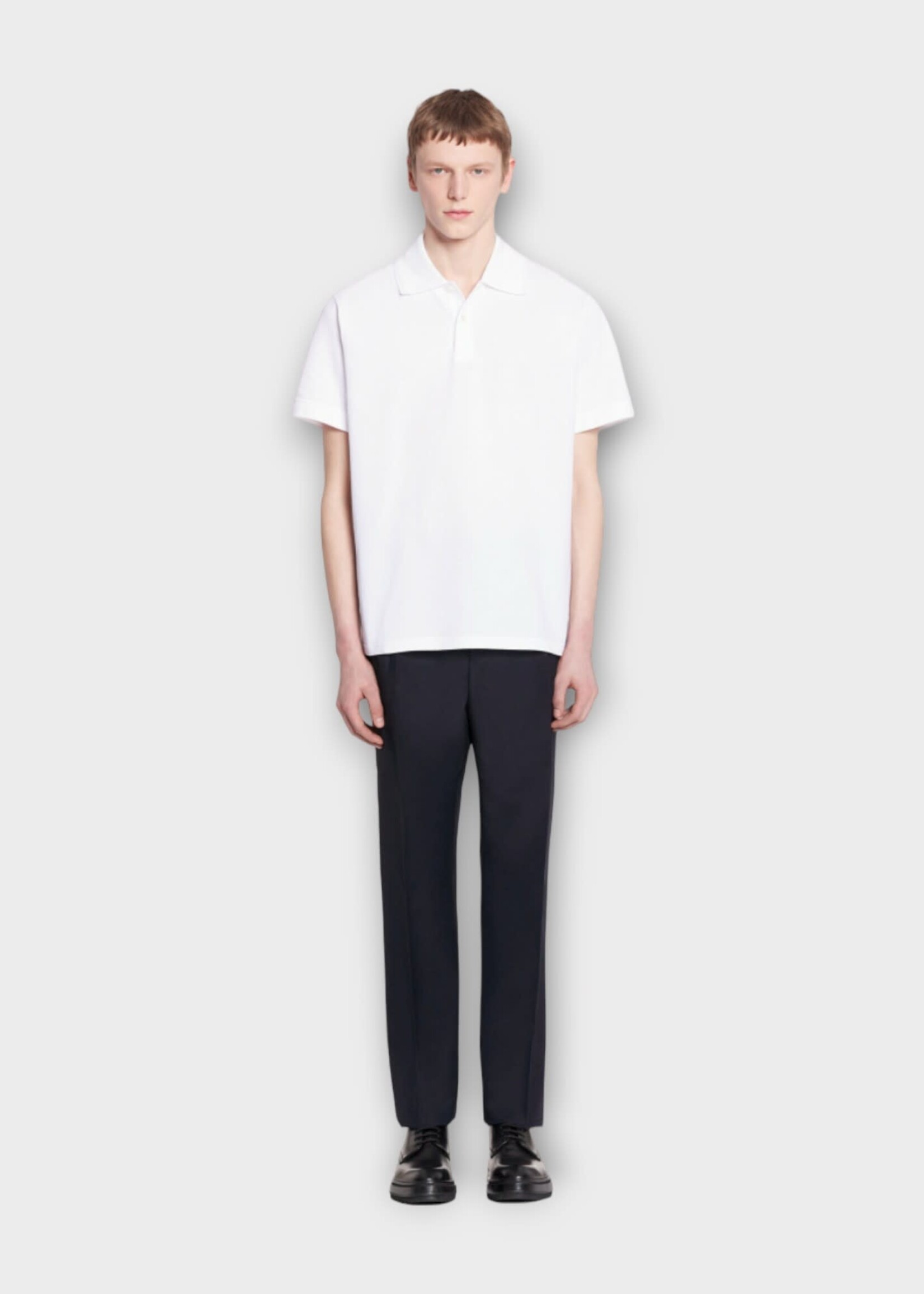 Lanvin Lanvin Polo, White, Cotton Collared Polo Short Sleeve Shirt In Optic White