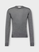 Lanvin Lanvin Knitwear, Grey, Wool Classic Crew Neck Pullover In Dark Grey Melange