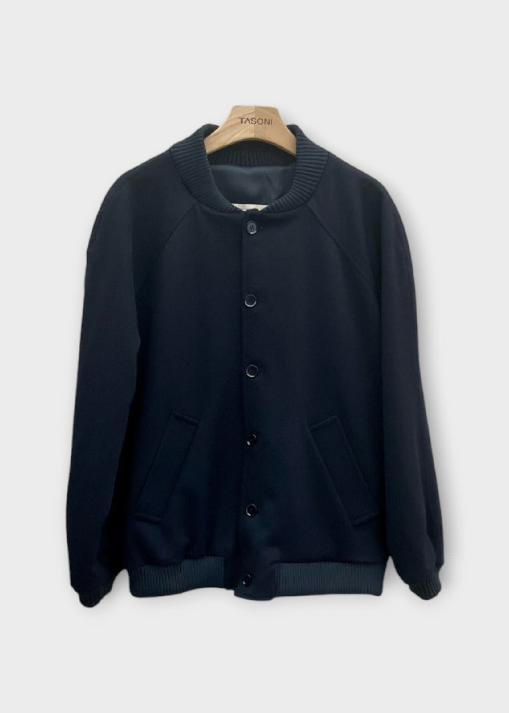 Giuliva Heritage Giuliva Heritage Jacket, Navy, Filo Cashmere Collared Button Up Bomber Jacket x TASONI Exclusive