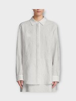 Partow Partow Shirt, White, Cory French Silk Mix Floral Jacquard Shirt In Bone